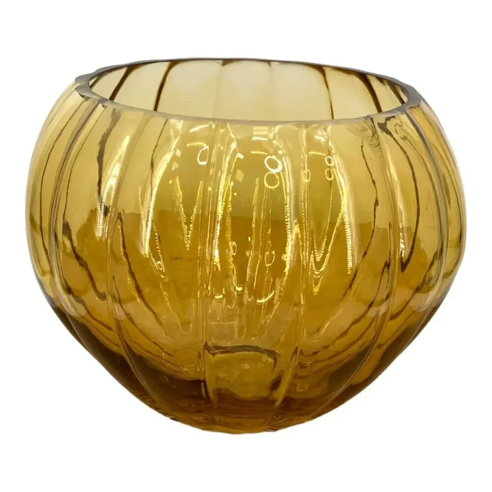 Cyder Amber Color Glass Vase $48 MSRP